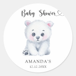 ホッキョクグマの赤ちゃん - ベビーシャワー ラウンドシール