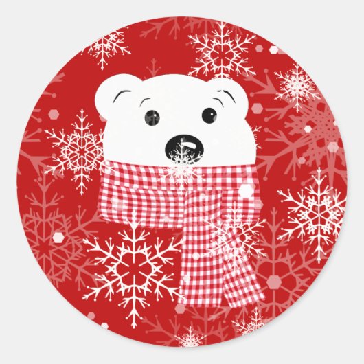 ホッキョクグマの銃口、クリスマス ラウンドシール (正面)