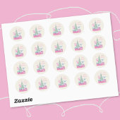 ホッキョクグマの飾クリスマスツリーステッカー ラウンドシール