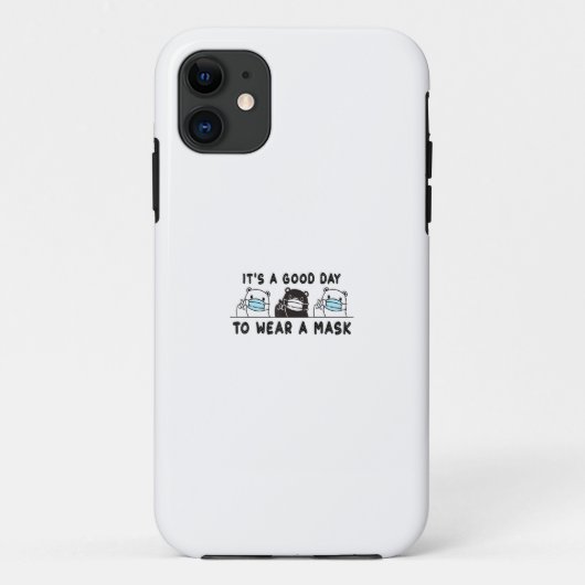 ホッキョクグマの黒熊の着用顔マスクかわいいおもしろい Case-Mate iPhoneケース (裏面)