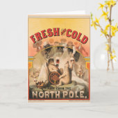 ホッキョクグマはラガービールのマグカップを楽しんでいる カード (黄色い花)