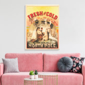 ホッキョクグマはラガービールのマグカップを楽しんでいる キャンバスプリント (インサイチュ (リビング))