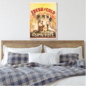 ホッキョクグマはラガービールのマグカップを楽しんでいる キャンバスプリント (インサイチュ (寝室))