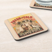 ホッキョクグマはラガービールのマグカップを楽しんでいる コースター (左側)