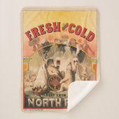 ホッキョクグマはラガービールのマグカップを楽しんでいる シェルパブランケット (正面)