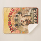 ホッキョクグマはラガービールのマグカップを楽しんでいる シェルパブランケット (正面(横))