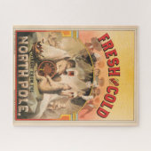 ホッキョクグマはラガービールのマグカップを楽しんでいる ジグソーパズル (横)