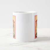 ホッキョクグマはラガービールのマグカップを楽しんでいる ジャンボコーヒーマグカップ (正面)