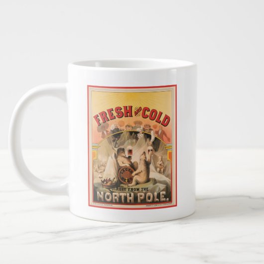 ホッキョクグマはラガービールのマグカップを楽しんでいる ジャンボコーヒーマグカップ (左)