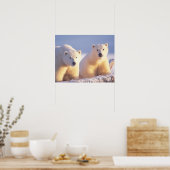 ホッキョクグマは、パック氷の上にカブと播種 ポスター (キッチン)