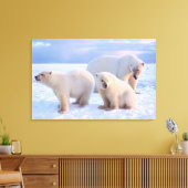 ホッキョクグマは、沿岸のパックアイスに子牛を播種 キャンバスプリント (インサイチュ (リビング))