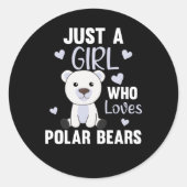 ホッキョクグマを愛する女の子 – かわいいホッキョク ラウンドシール (正面)