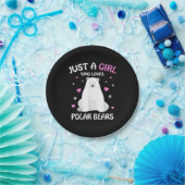 ホッキョクグマを愛する女の子、ホッキョクグマ ペーパープレート (パーティー)