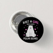 ホッキョクグマを愛する女の子、ホッキョクグマ 缶バッジ (正面&裏面)