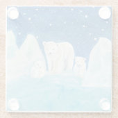 ホッキョクグマイラストレーション ガラスコースター (裏面)