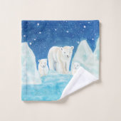 ホッキョクグマイラストレーション バスタオルセット (ウォッシュタオル)