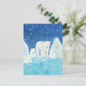 ホッキョクグマイラストレーション ポストカード (スタンド正面)