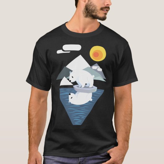 ホッキョクグマジレンマベースボールスリーブ Tシャツ (正面)