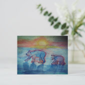 ホッキョクグマスケッチはがき ポストカード (スタンド正面)