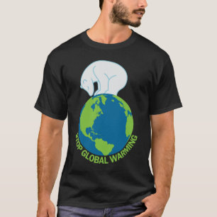 ホッキョクグマストップ、地球温暖化Tシャツ Tシャツ