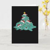 ホッキョクグマターコイズクリスマスツリー動物 カード (黄色い花)