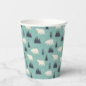 ホッキョクグマパターン(の模様が)あるのクリスマスパーティー 紙コップ (裏面)