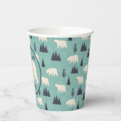 ホッキョクグマパターン(の模様が)あるのクリスマスパーティー 紙コップ (左)