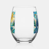 ホッキョクグマフェイクステンドガパーソナライズされたラス ステムなしワイングラス (右)