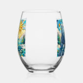 ホッキョクグマフェイクステンドガパーソナライズされたラス ステムなしワイングラス (左)