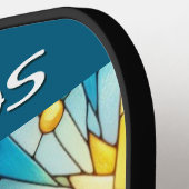 ホッキョクグマフェイクステンドガパーソナライズされたラス ピックルボールラケット (左詳細)