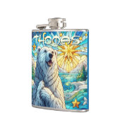 ホッキョクグマフェイクステンドガパーソナライズされたラス フラスク (左)