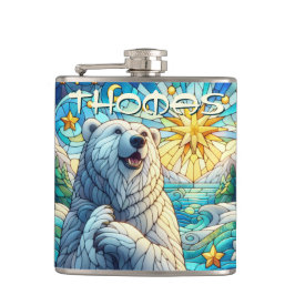 ホッキョクグマフェイクステンドガパーソナライズされたラス フラスク