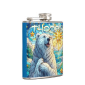 ホッキョクグマフェイクステンドガパーソナライズされたラス フラスク (右)