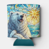 ホッキョクグマフェイクステンドガパーソナライズされたラス 缶クーラー (裏面)