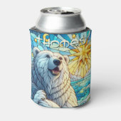 ホッキョクグマフェイクステンドガパーソナライズされたラス 缶クーラー (缶裏面)