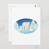 ホッキョクグマ一家 ポストカード (正面/裏面)