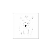 ホッキョクグマ与えのハートと星 ラバースタンプ (インプリント)