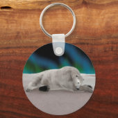 ホッキョクグマ休息 キーホルダー (正面)