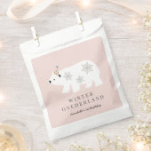 ホッキョクグマ冬のオネダーランドピンク1歳の誕生日 フェイバーバッグ (クリップ留めされた状態)