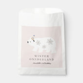 ホッキョクグマ冬のオネダーランドピンク1歳の誕生日 フェイバーバッグ (正面)