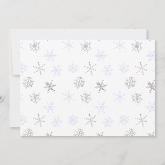 ホッキョクグマ冬のベビーシャワー外は寒い 招待状 (裏面)