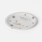ホッキョクグマ冬のベビーシャワー ペーパープレート (アングル)