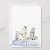 ホッキョクグマ冬のベビーシャワー 招待状 (裏面)