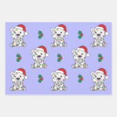 ホッキョクグマ冬の動物のホリデーベア ラッピングペーパーシート (正面3)