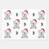 ホッキョクグマ冬の動物のホリデーベア ラッピングペーパーシート (正面2)