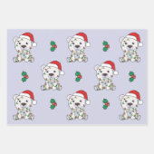 ホッキョクグマ冬の動物のホリデーベア ラッピングペーパーシート (正面)