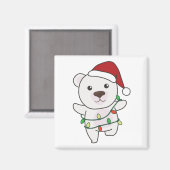 ホッキョクグマ冬の動物ホッキョクグマのMa マグネット (正面/裏面)