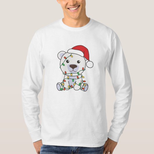 ホッキョクグマ冬の動物ホッキョクグマ Tシャツ (正面)