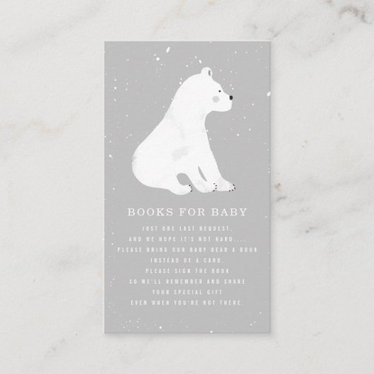 ホッキョクグマ冬の灰色の赤ちゃんシャワー予約のリクエスト エンクロージャーカード (正面)