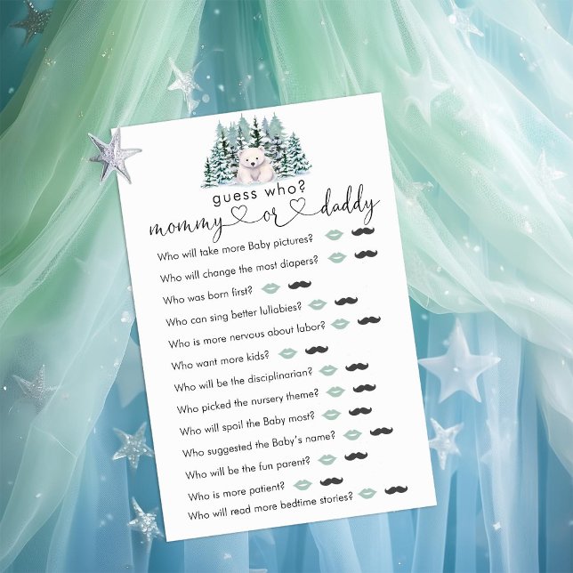 ホッキョクグマ冬の赤ちゃんシャワー"誰を推測"ゲーム (クリエイターアップロード済み)